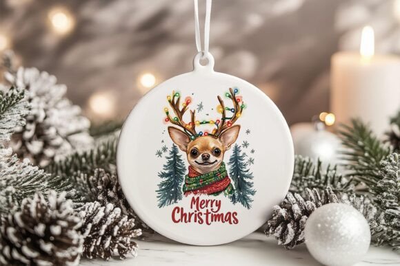 Chihuahua Dog Christmas Ornament PNG