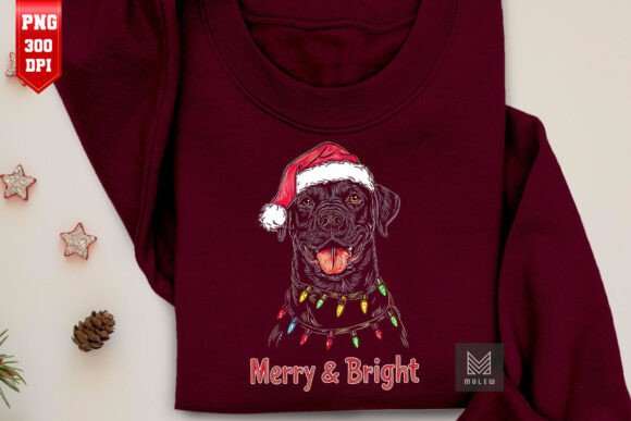 Christmas Rottweiler Dog Sublimation PNG