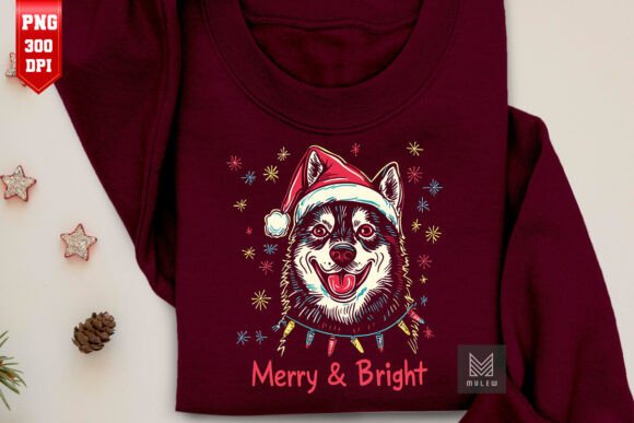 Christmas Siberian Husky Dog PNG