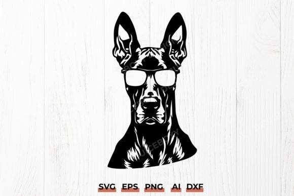 Cool Doberman with Sunglasses - SVG DXF