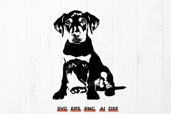Doberman Puppy Silhouette - SVG Cut File