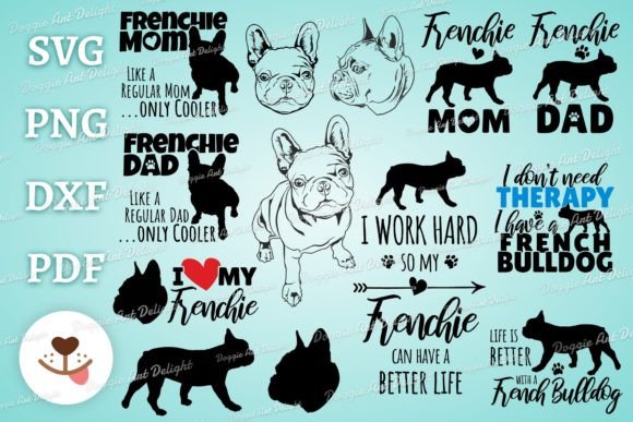 Frenchie, French Bulldog Png Svg Bundle