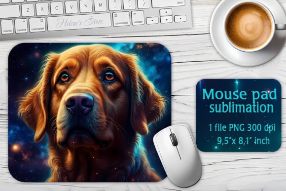 Galaxy Dog Sublimation Design Mousepad