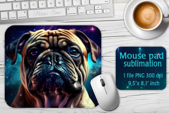 Galaxy Pug Dog Sublimation Design