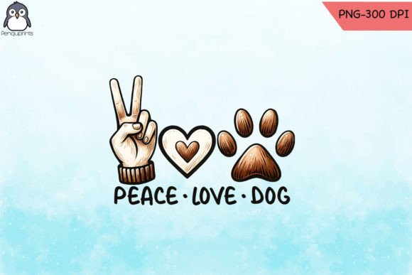 Peace Love Dog Sublimation PNG