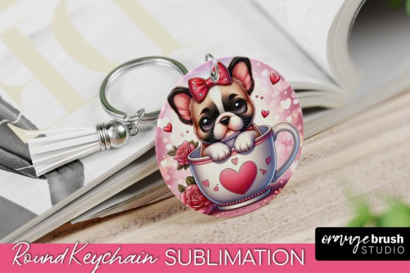 Round Keychain Sublimation Dog Keychain