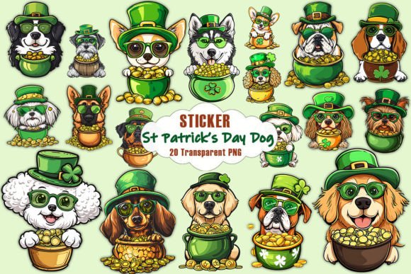 St Patrick s Day Dog Stickers PNG