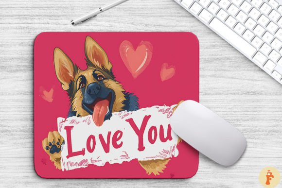 Valentine Dog Says I Love You Mouse Pad
